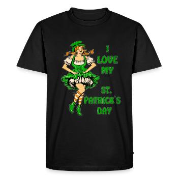 MME LOVE LA SAINT-PATRICK - T-shirt Premium bio Homme - noir - Devant - Nico (187cm)