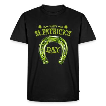 FER À CHEVAL DE LA SAINT-PATRICK - T-shirt Premium bio Homme - noir - Devant - Nico (187cm)