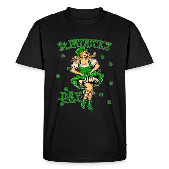JOURNÉE DE MME SAINT-PATRICK - T-shirt Premium bio Homme - noir - Devant - Nico (187cm)