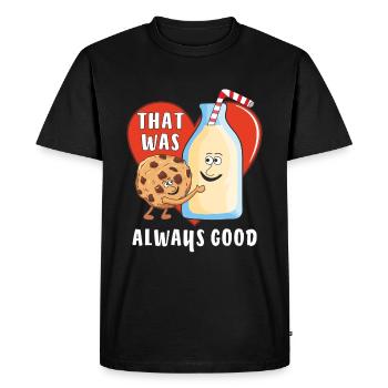 BISCUIT AU LAIT TOUJOURS BON - T-shirt Premium bio Homme - noir - Devant - Nico (187cm)