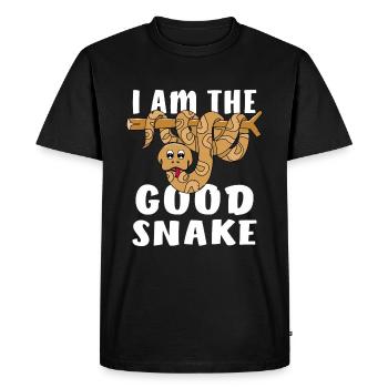 I AM THE GOOD SNAKE - Men's Premium Organic T-Shirt - black - Front - Nico (187cm)