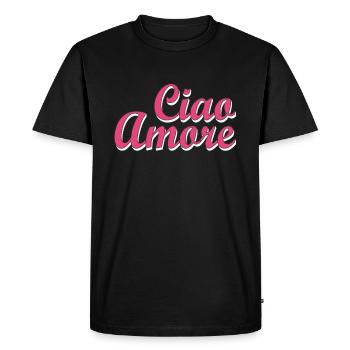 Ciao Amore - Men's Premium Organic T-Shirt - black - Front - Nico (187cm)