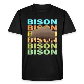 BISON - Men's Premium Organic T-Shirt - black - Front - Nico (187cm)