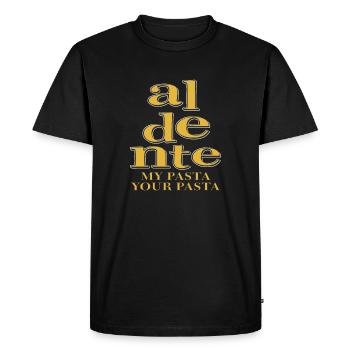 aldente MY PASTA YOUR PASTA - Men's Premium Organic T-Shirt - black - Front - Nico (187cm)