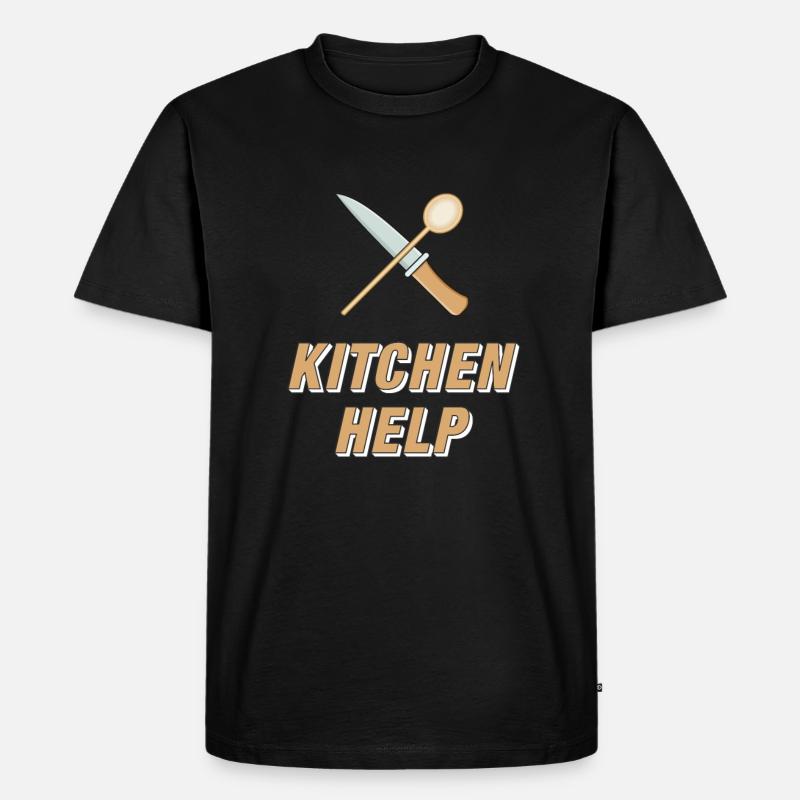 KITCHEN HELP - Männer Premium Bio T-Shirt - Schwarz