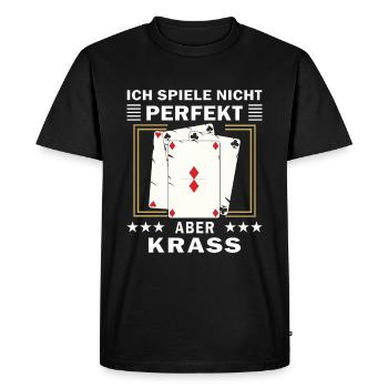 I DON'T PLAY PERFECT BUT CRASS - Men's Premium Organic T-Shirt - black - Front - Nico (187cm)
