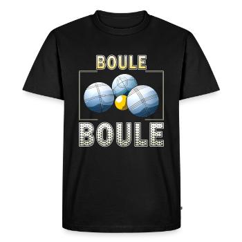 BOULES - Men's Premium Organic T-Shirt - black - Front - Nico (187cm)