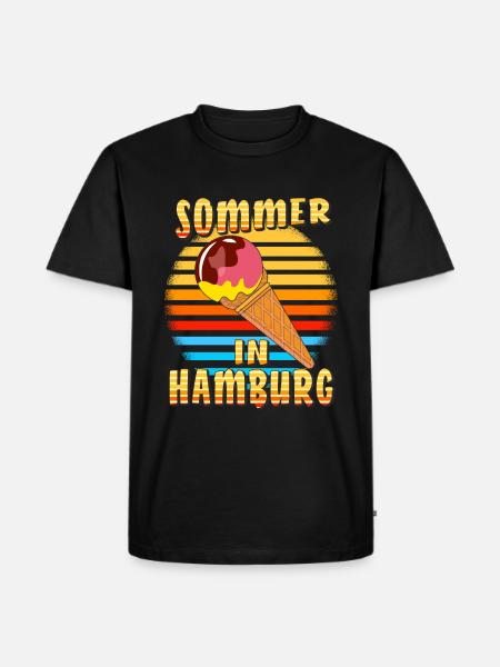 SOMMER IN HAMBURG - Männer Premium Bio T-Shirt - Schwarz