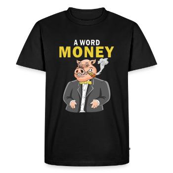 UN MOT D’ARGENT - T-shirt Premium bio Homme - noir - Devant - Nico (187cm)