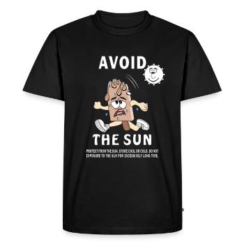 SUNSCREEN ICE CREAM AVOID THE SUN - Men's Premium Organic T-Shirt - black - Front - Nico (187cm)