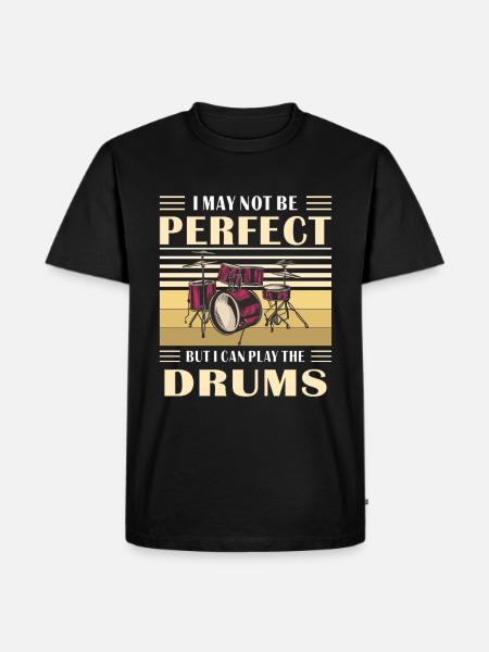 DRUMS - Männer Premium Bio T-Shirt - Schwarz