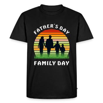 FÊTE DES PÈRES FÊTE DE LA FAMILLE - T-shirt Premium bio Homme - noir - Devant - Nico (187cm)