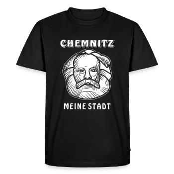 CHEMNITZ MA VILLE - T-shirt Premium bio Homme - noir - Devant - Nico (187cm)