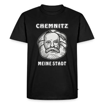 CHEMNITZ MA VILLE - T-shirt Premium bio Homme - noir - Devant - Nico (187cm)