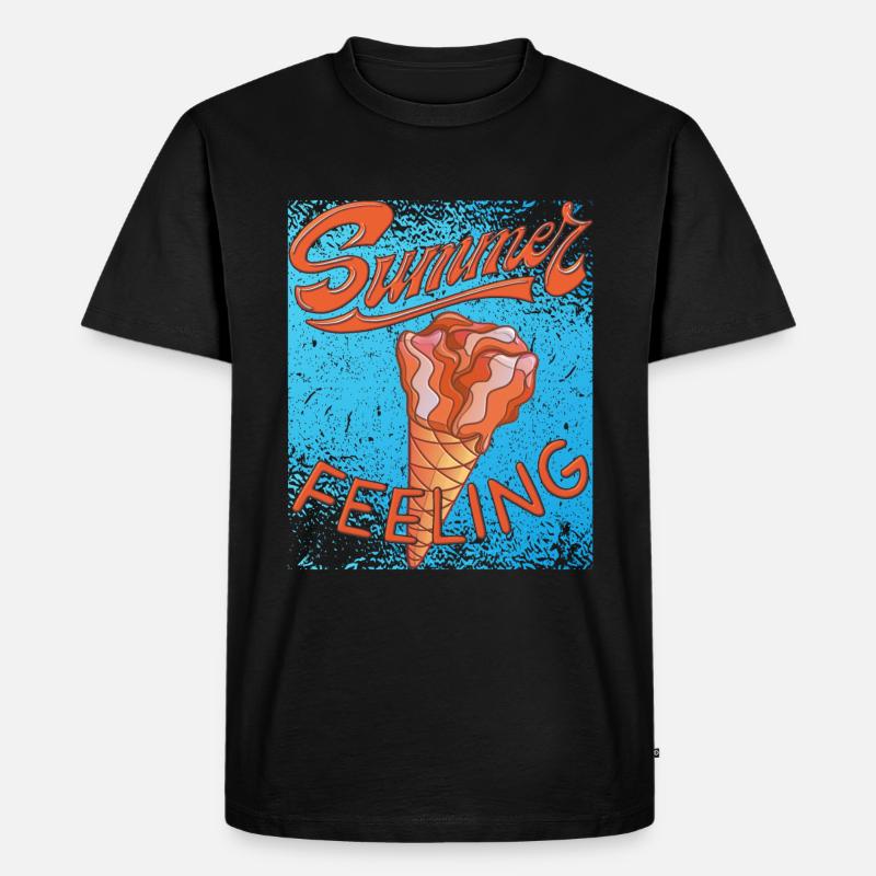 SUMMER FEELING EIS - Männer Premium Bio T-Shirt - Schwarz