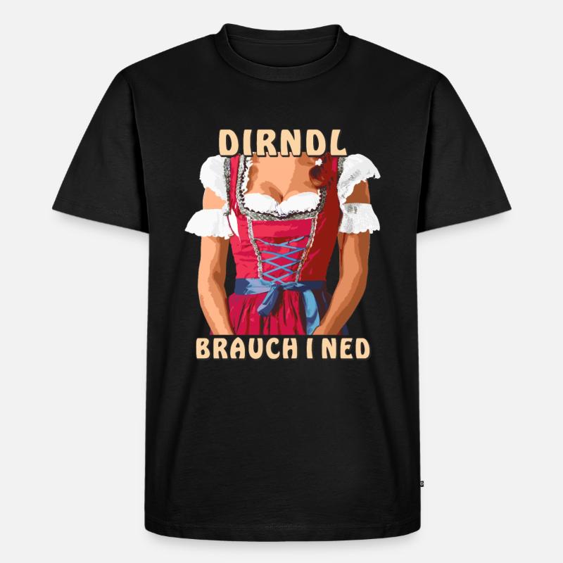 DIRNDL BRAUCH I NED - Männer Premium Bio T-Shirt - Schwarz