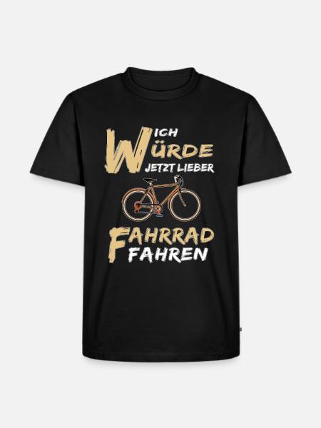 JETZT LIEBER FAHRRAD FAHREN - Männer Premium Bio T-Shirt - Schwarz
