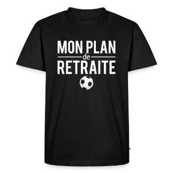 Mon plan de retraite blague football humour - T-shirt Premium bio Homme - noir - Devant - Nico (187cm)