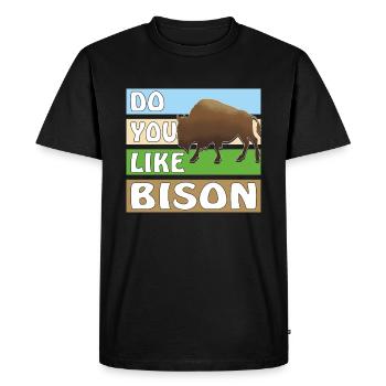 AIMEZ-VOUS LE BISON - T-shirt Premium bio Homme - noir - Devant - Nico (187cm)