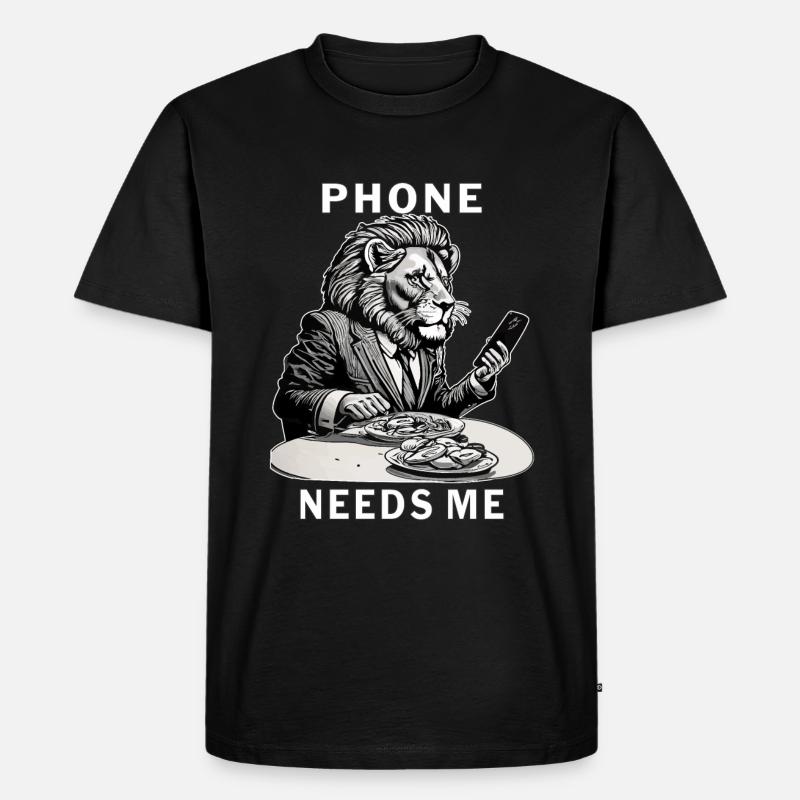 SMARTPHONE PHONE NEEDS ME - Männer Premium Bio T-Shirt - Schwarz