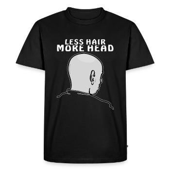 TÊTE CHAUVE MOINS DE CHEVEUX PLUS DE TÊTE - T-shirt Premium bio Homme - noir - Devant - Nico (187cm)