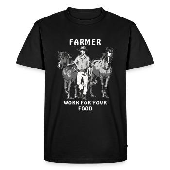 LE TRAVAIL DE L’AGRICULTEUR POUR VOTRE NOURRITURE - T-shirt Premium bio Homme - noir - Devant - Nico (187cm)