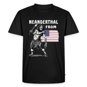 NÉANDERTAL, ÉTATS-UNIS - T-shirt Premium bio Homme - noir - Devant - Nico (187cm)