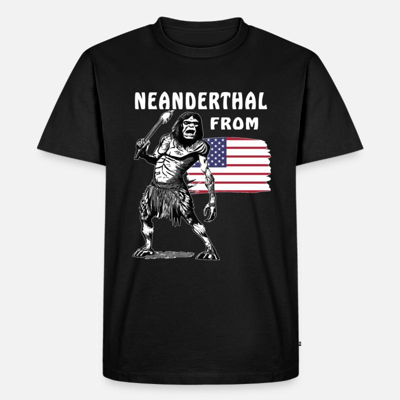 NEANDERTHAL FROM USA - Männer Premium Bio T-Shirt - Schwarz