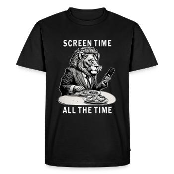 TEMPS D’ÉCRAN DE SMARTPHONE TOUT LE TEMPS - T-shirt Premium bio Homme - noir - Devant - Nico (187cm)