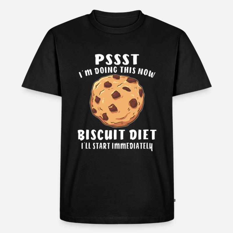 PSSST BISCUIT DIET - Männer Premium Bio T-Shirt - Schwarz