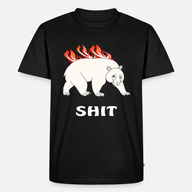 EISBÄR BRENNT SHIT - Männer Premium Bio T-Shirt - Schwarz