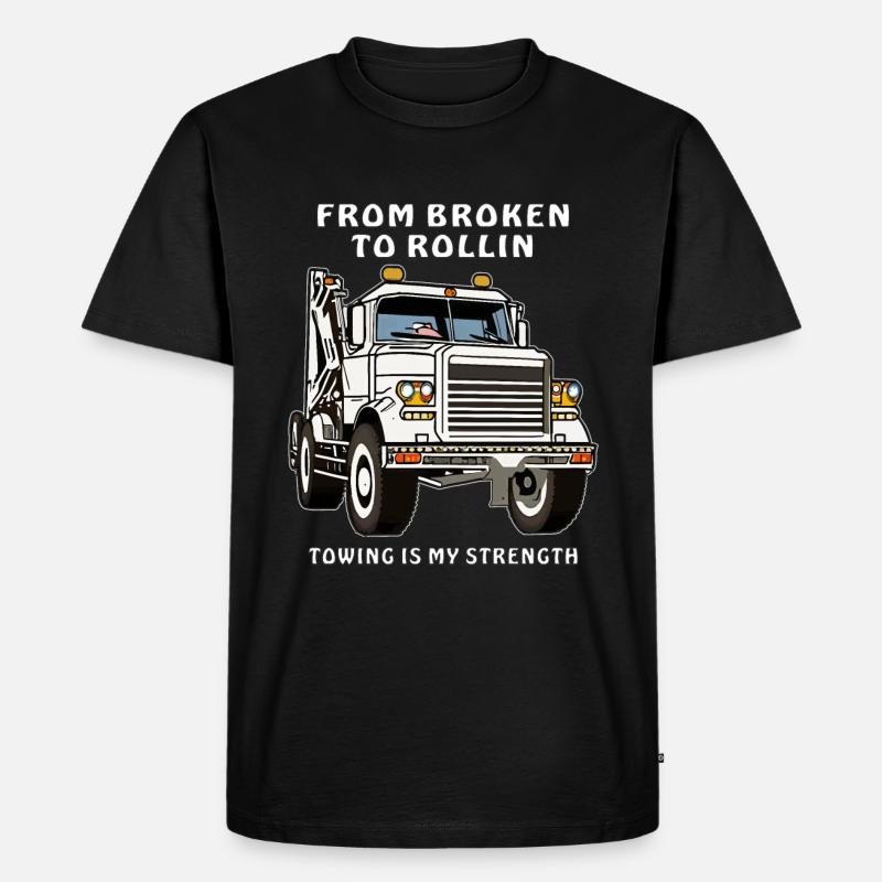 ABSCHLEPPWAGEN FROM BROKEN TO ROLLIN - Männer Premium Bio T-Shirt - Schwarz
