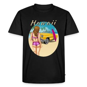 HAWAII - Men's Premium Organic T-Shirt - black - Front - Nico (187cm)