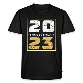 THE BEST YEAR 2023 - Men's Premium Organic T-Shirt - black - Front - Nico (187cm)