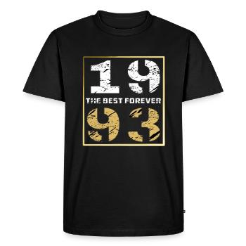 THE BEST FOREVER 1993 - Men's Premium Organic T-Shirt - black - Front - Nico (187cm)