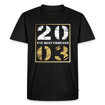 THE BEST FOREVER 2003 - Men's Premium Organic T-Shirt - black - Front - Nico (187cm)