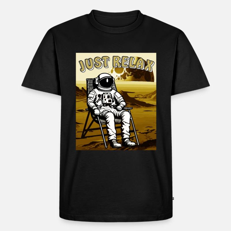 ASTRONAUT JUST RELAX - Männer Premium Bio T-Shirt - Schwarz