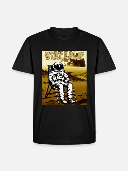 ASTRONAUT STAY CALM - Men's Premium Organic T-Shirt - black