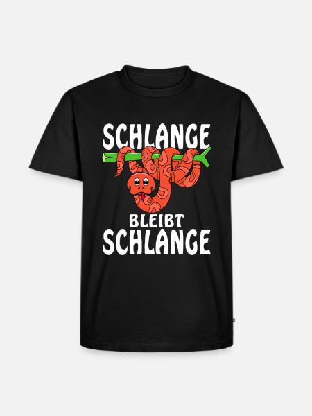 SCHLANGE BLEIBT SCHLANGE - Männer Premium Bio T-Shirt - Schwarz
