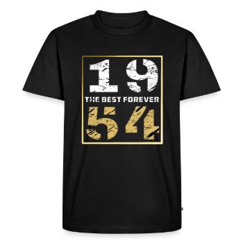 THE BEST FOREVER 1954 - Men's Premium Organic T-Shirt - black - Front - Nico (187cm)