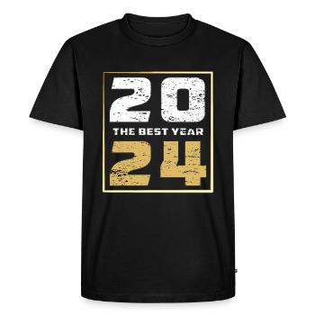 THE BEST YEAR 2024 - Men's Premium Organic T-Shirt - black - Front - Nico (187cm)