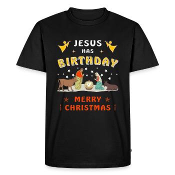 WEIHNACHTEN JÉSUS A NAISSANCE JOYEUX NOËL - T-shirt Premium bio Homme - noir - Devant - Nico (187cm)