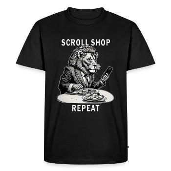 SMARTPHONE SCROLL SHOP REPEAT - T-shirt Premium bio Homme - noir - Devant - Nico (187cm)