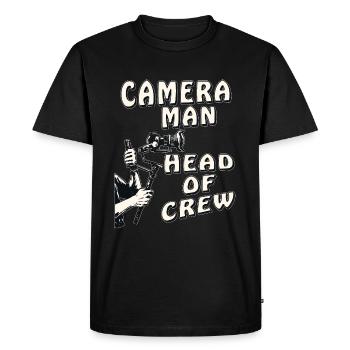 CAMÉRAMAN CHEF D’ÉQUIPE - T-shirt Premium bio Homme - noir - Devant - Nico (187cm)