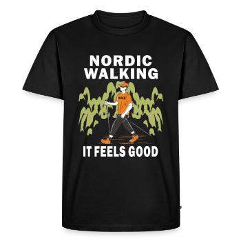 NORDIC WALKING RUN WITH - Men's Premium Organic T-Shirt - black - Front - Nico (187cm)