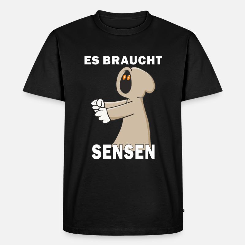 SENSENMANN ES BRAUCHT SENSEN - Männer Premium Bio T-Shirt - Schwarz
