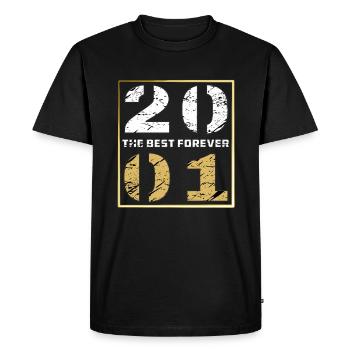 THE BEST FOREVER 2001 - Men's Premium Organic T-Shirt - black - Front - Nico (187cm)