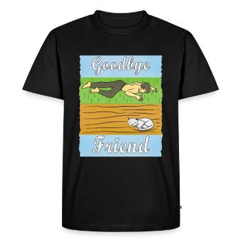 HUMAN, SAD, CAT - Men's Premium Organic T-Shirt - black - Front - Nico (187cm)
