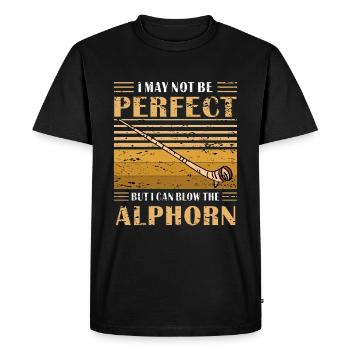 COR DES Alpes mais je peux souffler dans le cor des Alpes - T-shirt Premium bio Homme - noir - Devant - Nico (187cm)