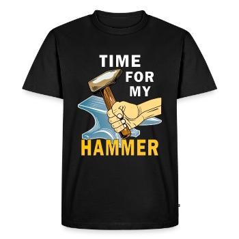 C’EST L’HEURE DE MON MARTEAU - T-shirt Premium bio Homme - noir - Devant - Nico (187cm)
